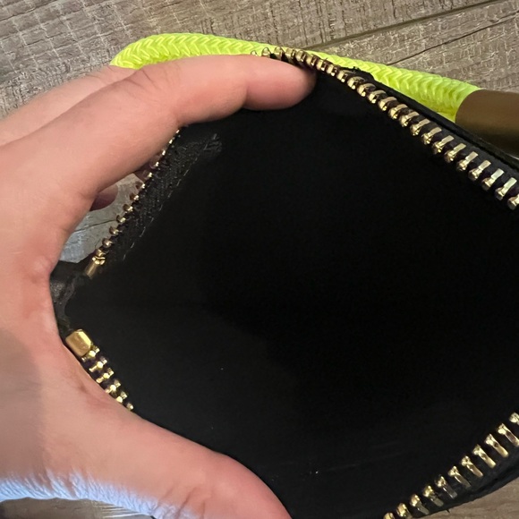 Wildwood Oyster Co. Clutch - Black with neon yellow wristlet. NWOT - Picture 4 of 5